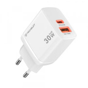 Incarcator Retea Techsuit CH1 Duonix, 30W, 3A, 1 x USB-A - 1 x USB-C, Alb