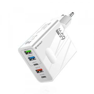Incarcator Retea Techsuit CHC1 PentaXPower, 25W, 3A, 3 x USB-A - 2 x USB-C, Alb