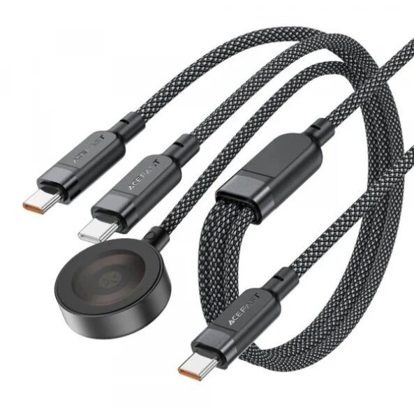 Incarcator Wireless Acefast 4in1 pentru Apple Watch Series, USB-C, Negru