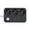 Prelungitor ColorWay, 6 x USB-A - 3 x Schuko, Alb