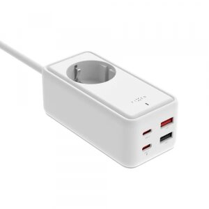 Prelungitor Fixed, 2 x USB-A - 2 x USB-C - 1 x Schuko, Alb