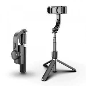 Selfie Stick Bluetooth Techsuit L08 Gimbal, Universal, Negru