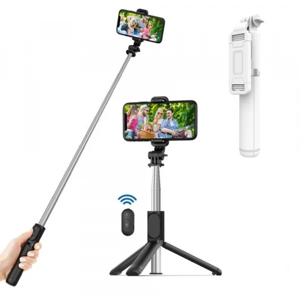 Selfie Stick Bluetooth Techsuit Q01, Universal, Alb