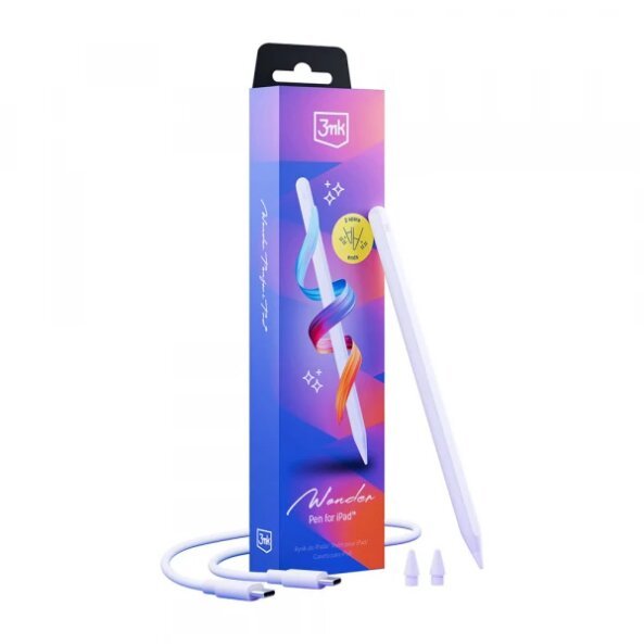 Touch Pen 3MK Wonder pentru Apple iPad, Versiune Activ, Alb