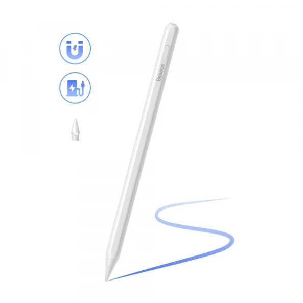 Touch Pen Baseus Smooth Writing 2 pentru Apple iPad, Versiune Activ, Alb SXBC080102