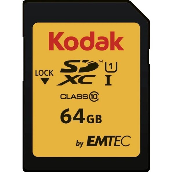 Card Memorie SDXC Kodak Ultra Performance, 64Gb, Clasa 10 / UHS-1 U3 EKMSD64GXC10HPRK 
