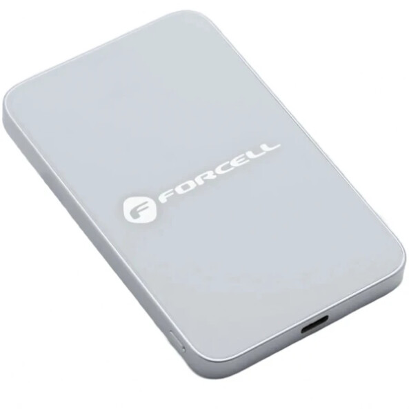 Baterie Externa Wireless Forcell F5K8, 5000mAh, 15W, PD + FQI, 1 x QI - 1 x USB-C, Alba 