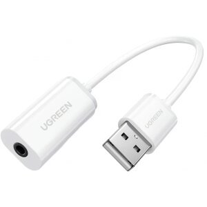 Adaptor Audio UGREEN US206, USB-A - 3.5mm, Alb
