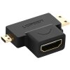 Adaptor Video UGREEN HD129, miniHDMI / microHDMI - HDMI, 1080P, Negru 