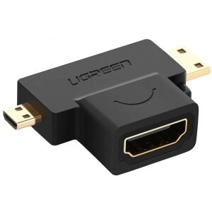 Adaptor Video UGREEN HD129, miniHDMI / microHDMI - HDMI, 1080P, Negru 