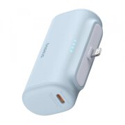 Baterie Externa Baseus , 5000mAh, 20W, PD, 1 x Lightning - 1 x USB-C, Bleu P10068307313-00