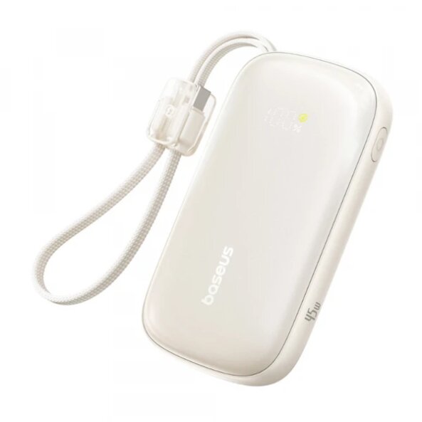 Baterie Externa Baseus EnerFill FC21 Qpow 3 Ultra, 20000mAh, 45W, QC + PD, 1 x USB-A - 1 x USB-C, Bej E0027P01