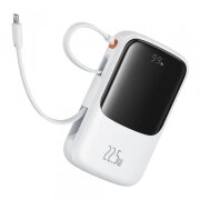 Baterie Externa Baseus Qpow Pro+, 10000mAh, 22.5W, QC + PD, 1 x Lightning - 1 x USB-A - 2 x USB-C, Alba P10067101213-00