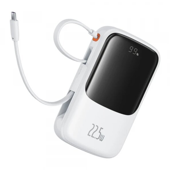 Baterie Externa Baseus Qpow Pro+, 10000mAh, 22.5W, QC + PD, 1 x Lightning - 1 x USB-A - 2 x USB-C, Alba P10067101213-00