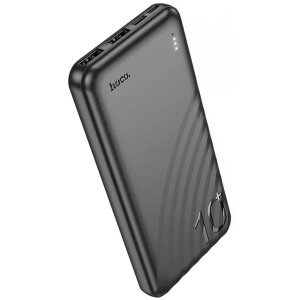 Baterie Externa HOCO J123, 10000mAh, 10W, 2 x USB-A, Neagra 