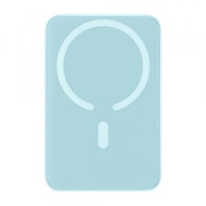 Baterie Externa Wireless Baseus Magnetic Mini, 10000mAh, 20W, PD + FQI, 1 x Lightning - 1 x QI - 1 x USB-C, Bleu PPCX110103