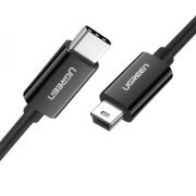 Cablu Date si Incarcare USB-C - miniUSB UGREEN US242, 18W, 1m, Negru 