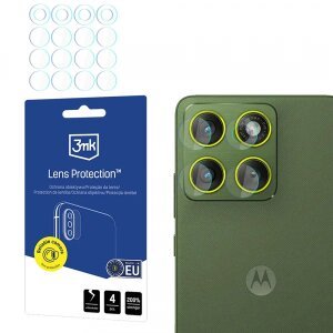 Folie de protectie Camera Spate 3MK Protection pentru Motorola Edge 70, Sticla Securizata, Full Glue, Set 4 bucati, Transparenta