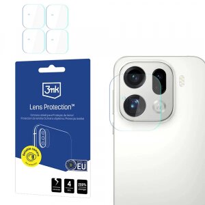 Folie de protectie Camera Spate 3MK Protection pentru Oppo Find X9 Pro, Sticla Securizata, Full Glue, Set 4 bucati, Transparenta