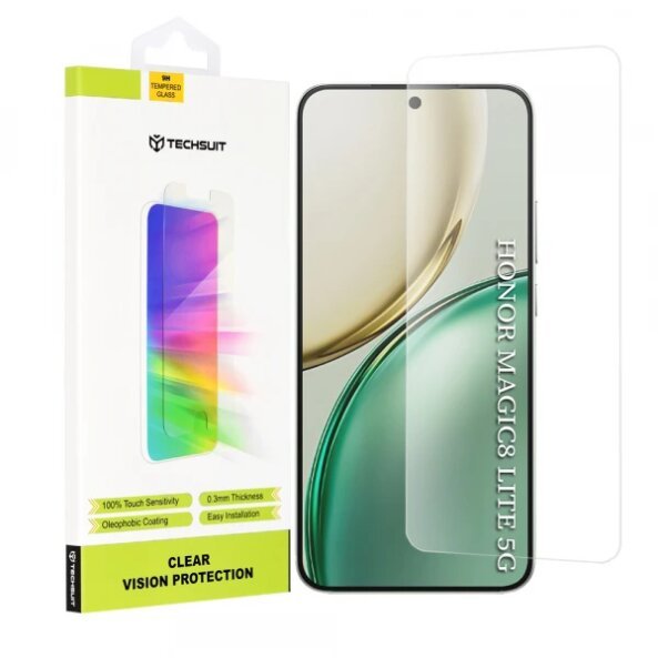 Folie de protectie Ecran Techsuit Clear Vision pentru Honor Magic8 Lite, Sticla Securizata, Full Glue
