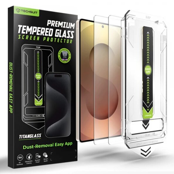 Folie de protectie Ecran Techsuit TitanGlass CrystalHD pentru Samsung Galaxy S26 Ultra, Sticla Securizata, Full Glue, Set 2 bucati