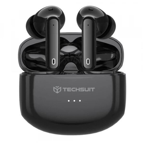 Handsfree Bluetooth Techsuit CW1 Audira Pro, TWS, ANC, Negru