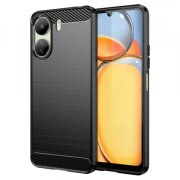 Husa cu Protectie Camera pentru Xiaomi Poco C65 / Redmi 13C, Techsuit, Carbon, Neagra