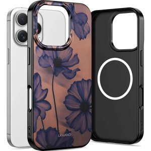 Husa MagSafe pentru Apple iPhone 16 Pro, Tech-Protect, Lamano Velvet Night, Neagra 