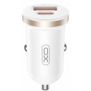 Incarcator Auto XO Design CC56, 30W, 3A, 1 x USB-A - 1 x USB-C, Alb 