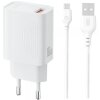 Incarcator Retea Cu Cablu microUSB XO Design L159, 18W, 3A, 1 x USB-A, Alb 