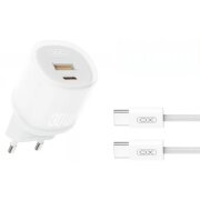 Incarcator Retea Cu Cablu USB-C XO Design L151, 30W, 3A, 1 x USB-A - 1 x USB-C, Alb 