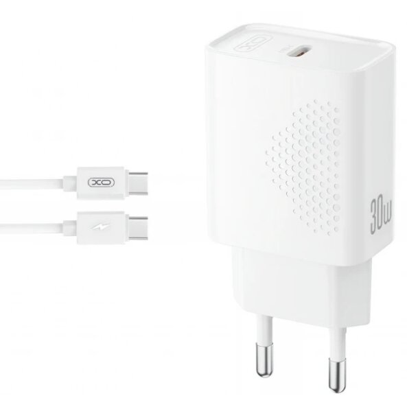 Incarcator Retea Cu Cablu USB-C XO Design L162, 30W, 3A, 1 x USB-C, Alb 