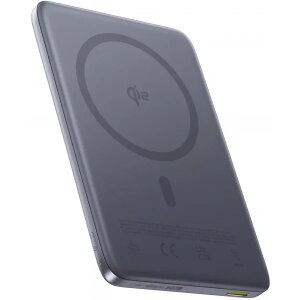 Baterie Externa Wireless Baseus PicoGo AM41, 10000mAh, 27W, PD + FQI, 1 x QI - 1 x USB-C, Gri E0027200 