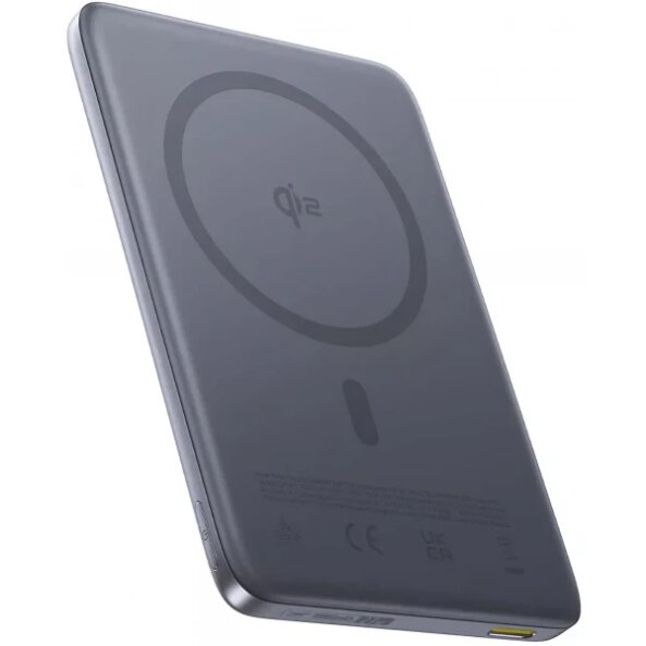 Baterie Externa Wireless Baseus PicoGo AM41, 10000mAh, 27W, PD + FQI, 1 x QI - 1 x USB-C, Gri E0027200 