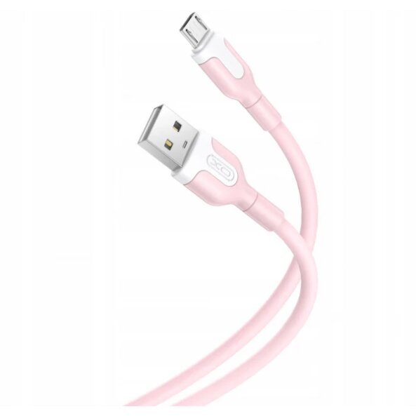 Cablu Date si Incarcare USB-A - microUSB XO Design NB212, 18W, 1m, Roz 