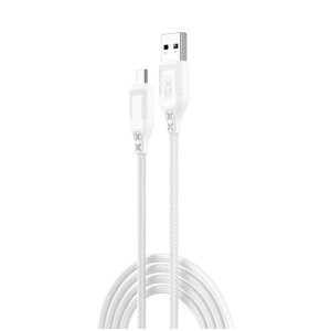 Cablu Date si Incarcare USB-A - microUSB XO Design NB235, 18W, 1m, Alb 