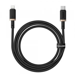Cablu Date si Incarcare USB-C - Lightning Baseus Dura Series, 20W, 1m, Auriu Negru P10377800U01-03