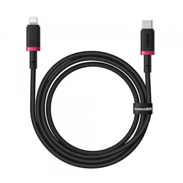 Cablu Date si Incarcare USB-C - Lightning Baseus Dura Series, 20W, 2m, Rosu Negru E0420802