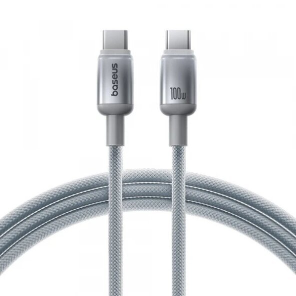 Cablu Date si Incarcare USB-C - USB-C Baseus Discolor, 100W, 1m, Argintiu E0420701