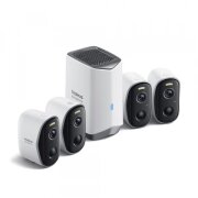 Camera de Supraveghere Baseus N1, Wi-Fi, 2K, IP67, Exterior, Set 4 bucati, Alba ACSLH-01