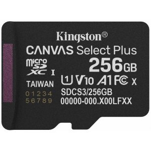Card Memorie microSDXC Kingston Canvas Select Plus Android A1, 256Gb, Clasa 10 / UHS-1 U1 SDCS3/256GBSP 