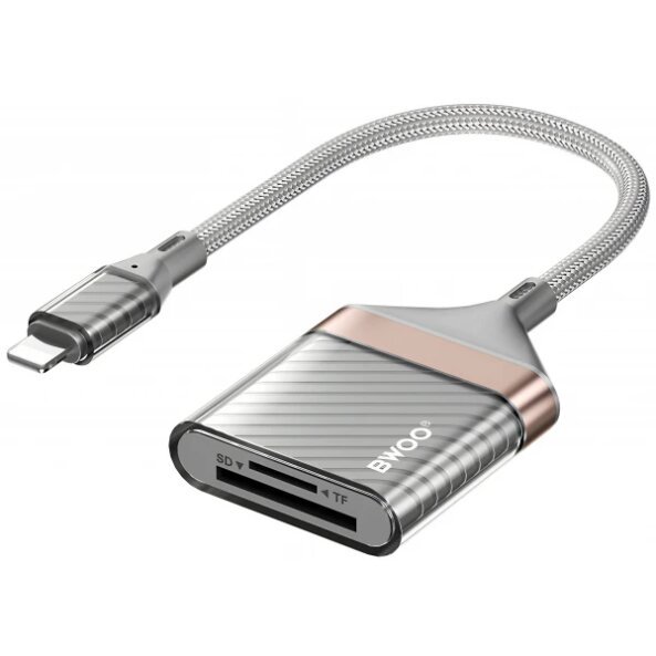 Cititor Card Lightning BWOO BZ63, SD - microSD, Gri 