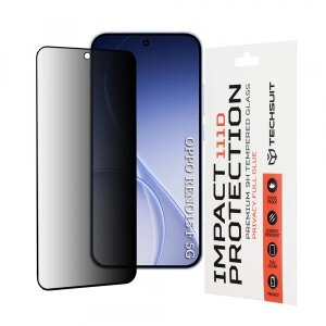 Folie de protectie Ecran Privacy Techsuit pentru Oppo Reno15 FS / Reno15 F, Sticla Securizata, Full Glue, 111D