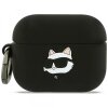 Husa  Karl Lagerfeld Silicone Choupette's Head 3D pentru Apple AirPods Pro 3, Neagra