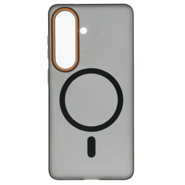 Husa MagSafe pentru Samsung Galaxy S26, OEM, Go Orange, Neagra 