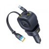 Incarcator Auto Cu Cablu USB-C Baseus PrimeTrip VR2 Max, 163W, 3A, 1 x USB-A - 1 x USB-C, Negru P10162701313-00