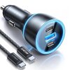 Incarcator Auto Cu Cablu USB-C Lisen, 170W, 5A, 1 x USB-A - 2 x USB-C, Negru YL0224010001