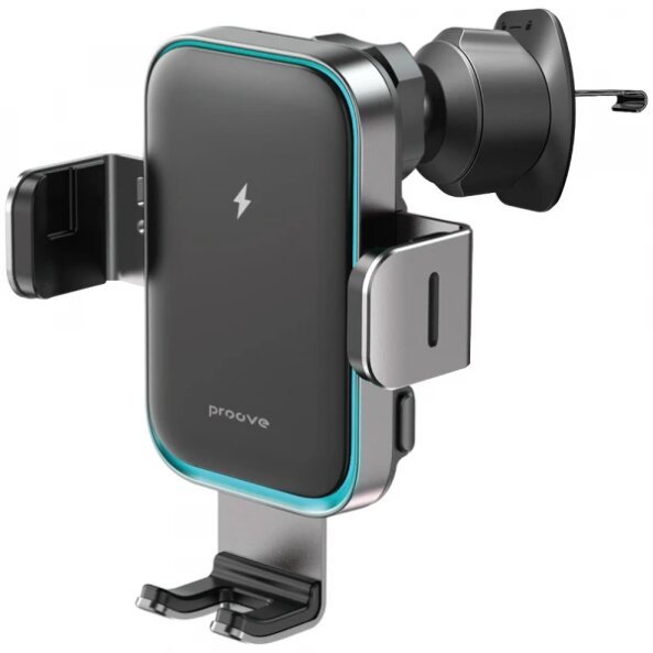 Incarcator Auto Wireless Proove Triple Clamp Pro, 15W, 1.67A, Gri WHTP15010004