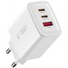 Incarcator Retea Tech-Protect NCA65W, 65W, 3A, 1 x USB-A - 2 x USB-C, Alb 