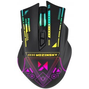 Mouse Gaming Wireless WZK WMGB-3200, 3200DPI, RGB, Negru 